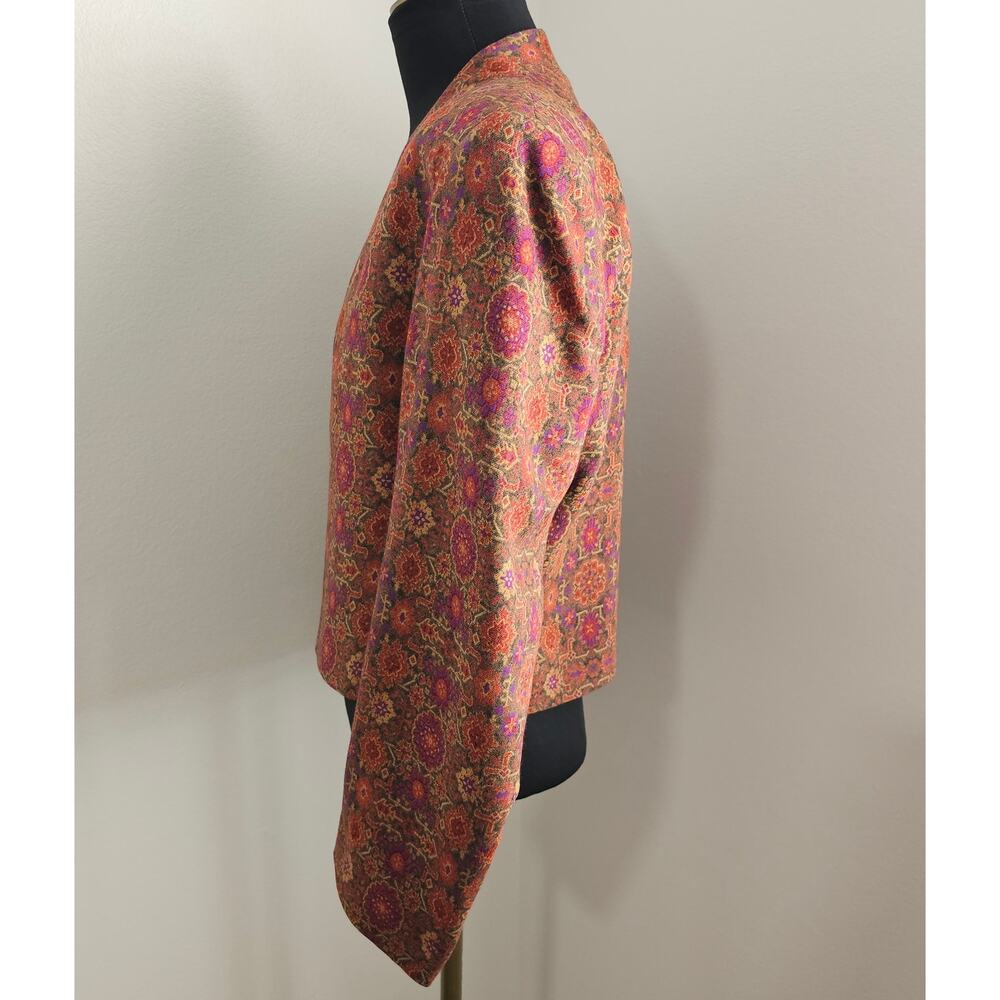 VTG 90's Salvatore Ferragamo Made in Italy Wool Cropped Open Jacket/Blazer 10 - Picture 2 of 8